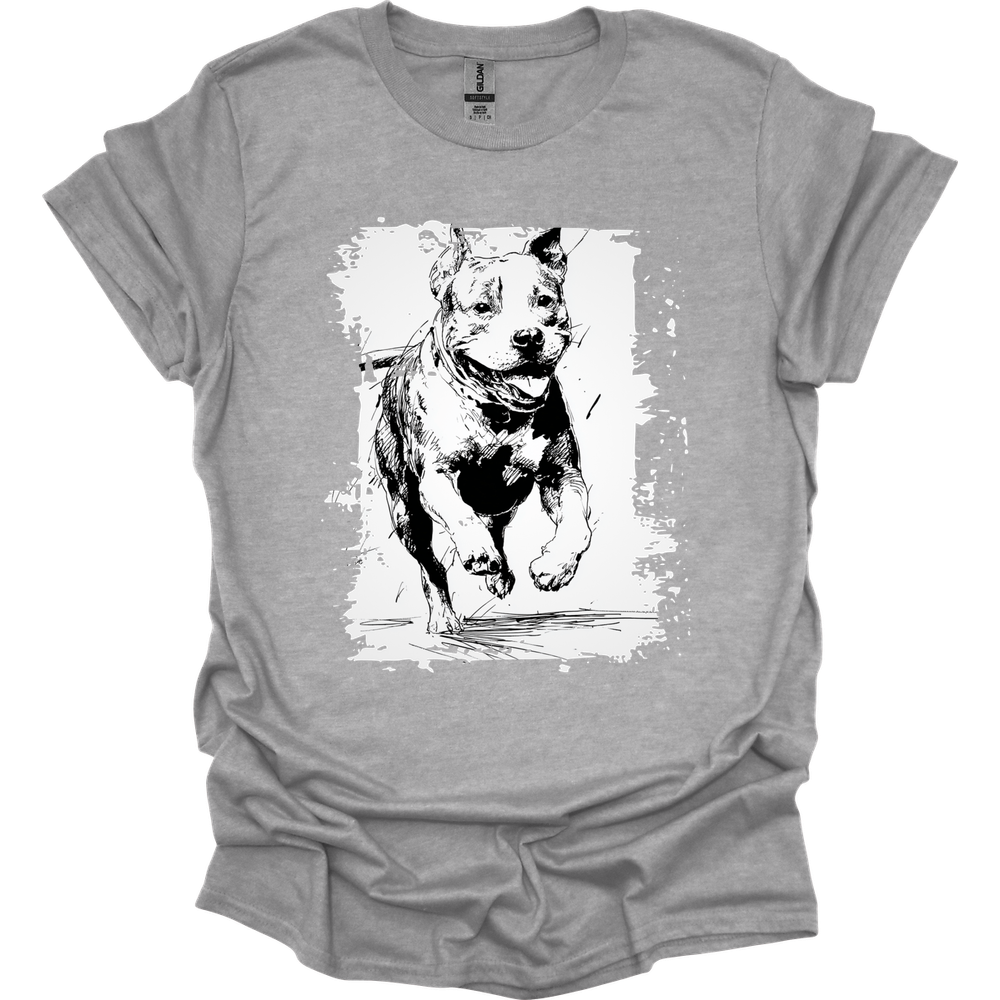 Pitbull - Running Dog T-Shirt - Sport Grey