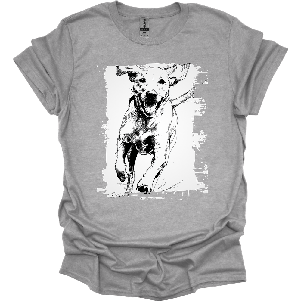 Labrador - Running Dog T-Shirt - Sport Grey