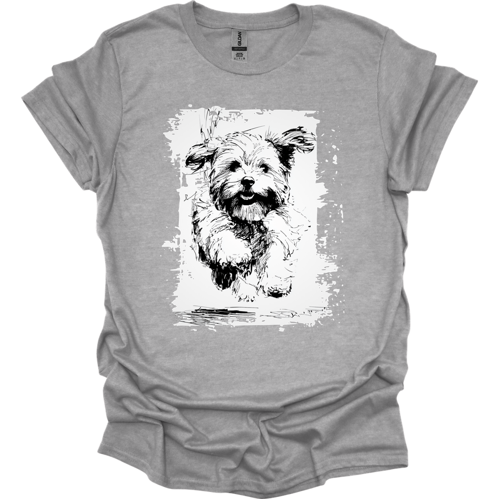 Havanese - Running Dog T-Shirt - Sport Grey