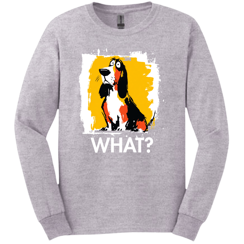 Basset Hound - What Dog Long Sleeve Tee - Sport Grey