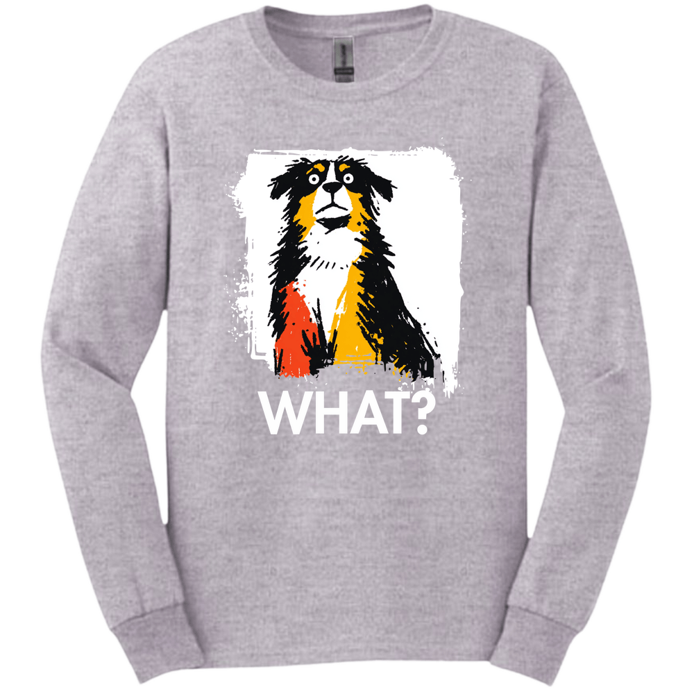 Bernese Mountain Dog - What Dog Long Sleeve Tee - Sport Grey