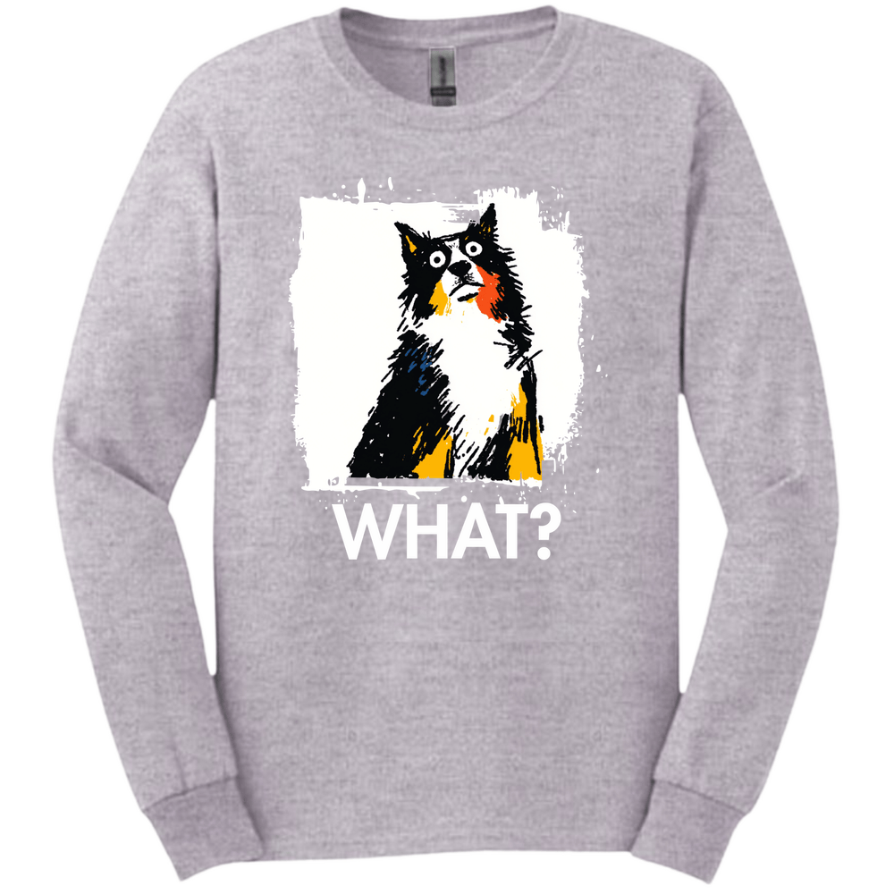 Border Collie - What Dog Long Sleeve Tee - Sport Grey