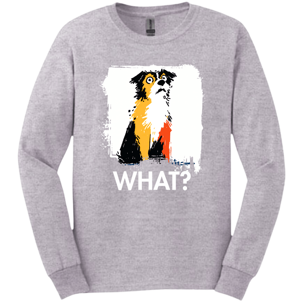 Brittany - What Dog Long Sleeve Tee - Sport Grey