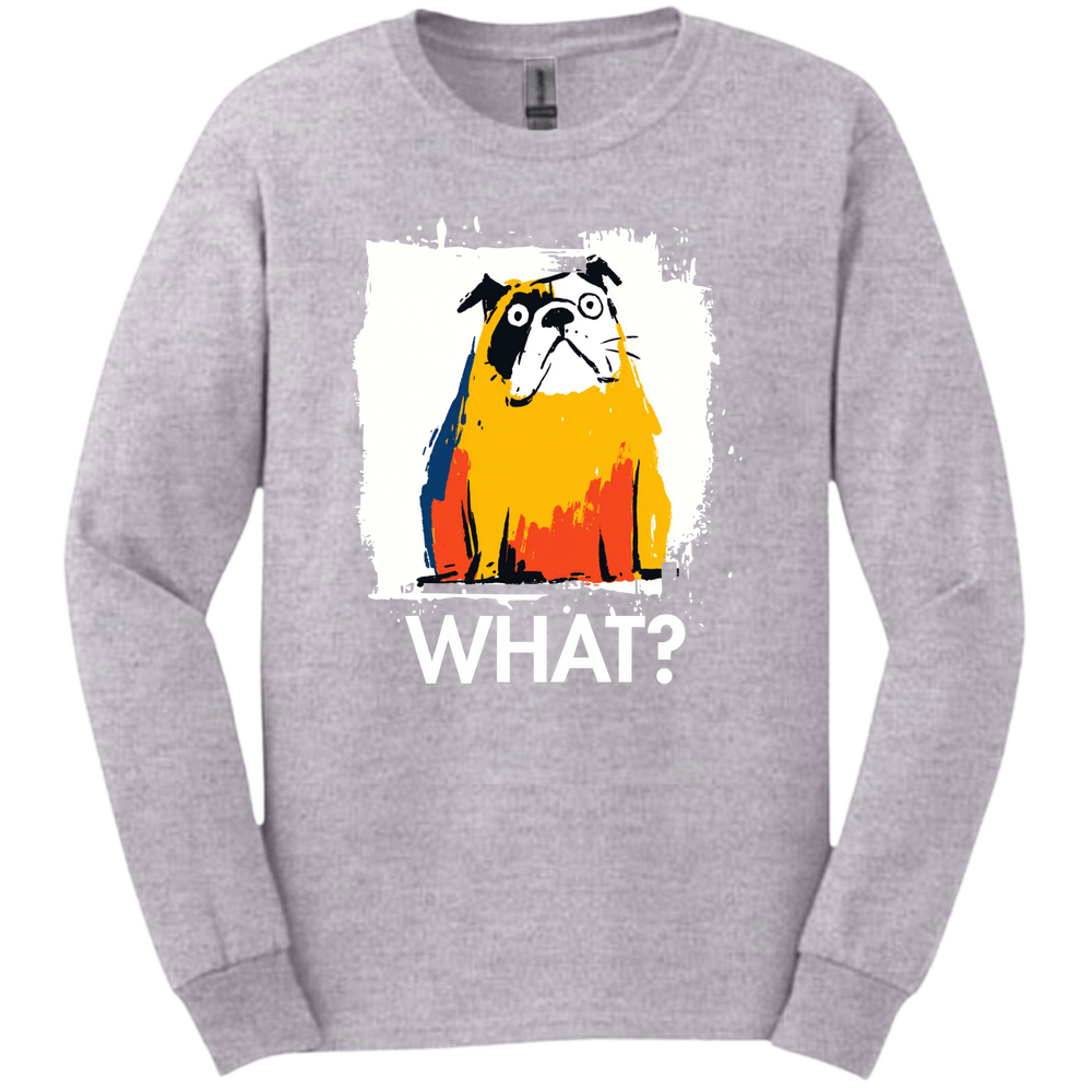 Bulldog - What Dog Long Sleeve Tee - Sport Grey