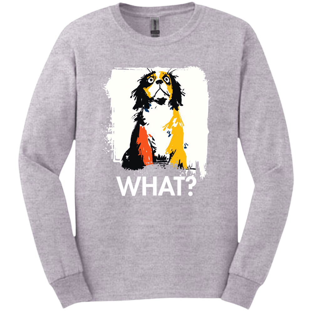 Cavalier King Charles Spaniel - What Dog Long Sleeve Tee - Sport Grey