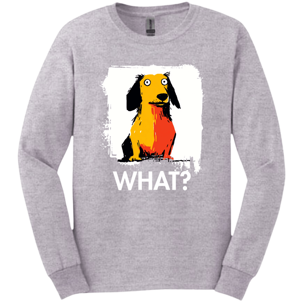 Dachshund - What Dog Long Sleeve Tee - Sport Grey
