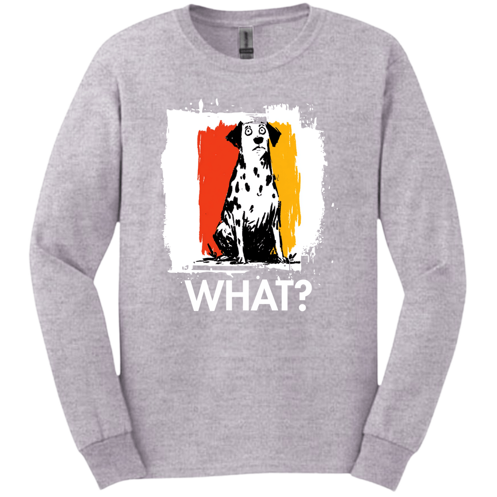 Dalmatian - What Dog Long Sleeve Tee - Sport Grey