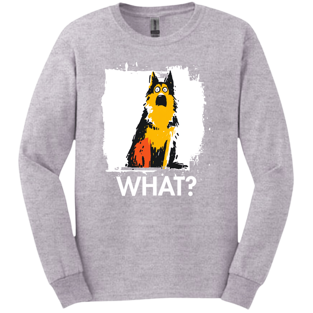 German Shepherd - What Dog Long Sleeve Tee - Sport Grey
