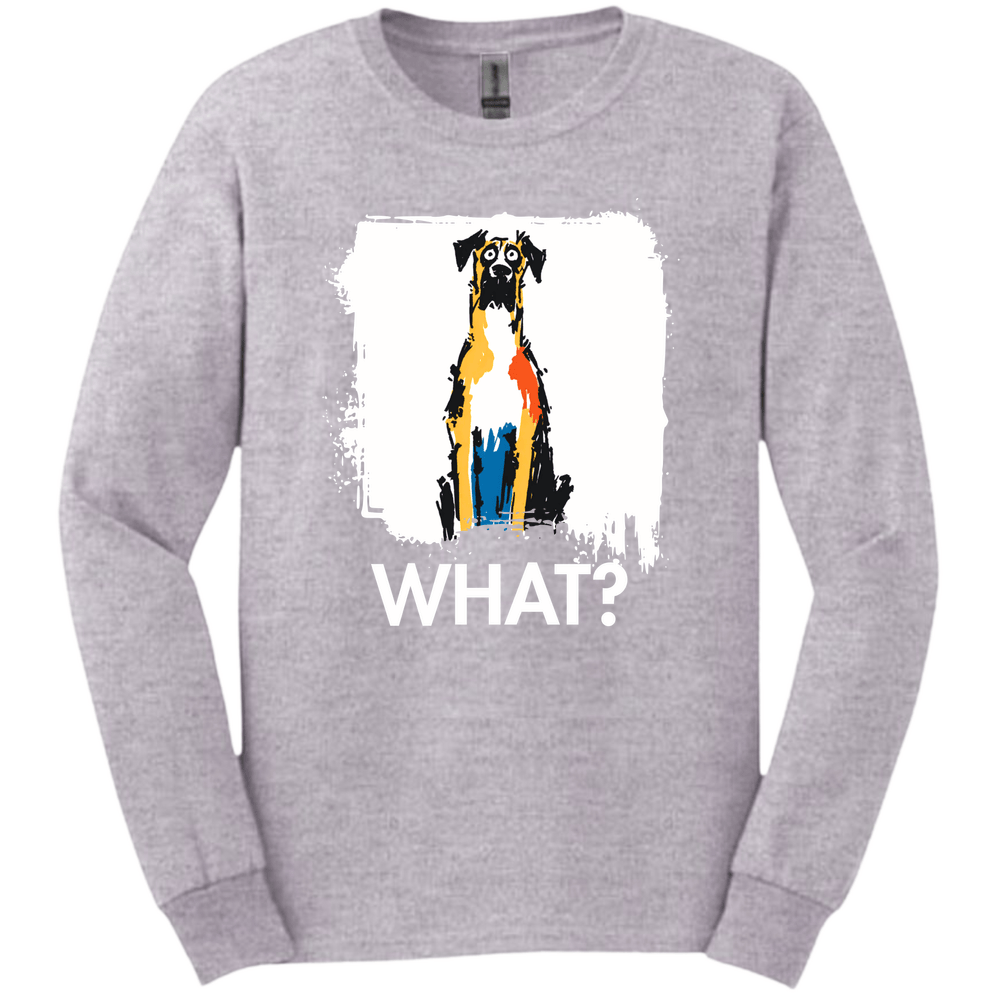 Great Dane - What Dog Long Sleeve Tee - Sport Grey