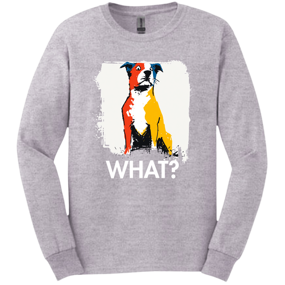 Pitbull - What Dog Long Sleeve Tee - Sport Grey