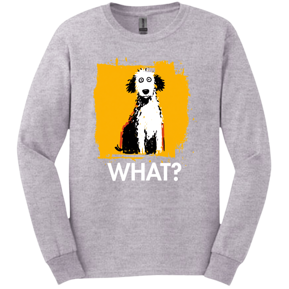 Poodle - What Dog Long Sleeve Tee - Sport Grey