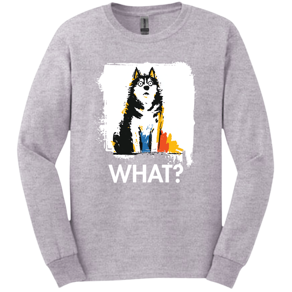 Siberian Husky - What Dog Long Sleeve Tee - Sport Grey