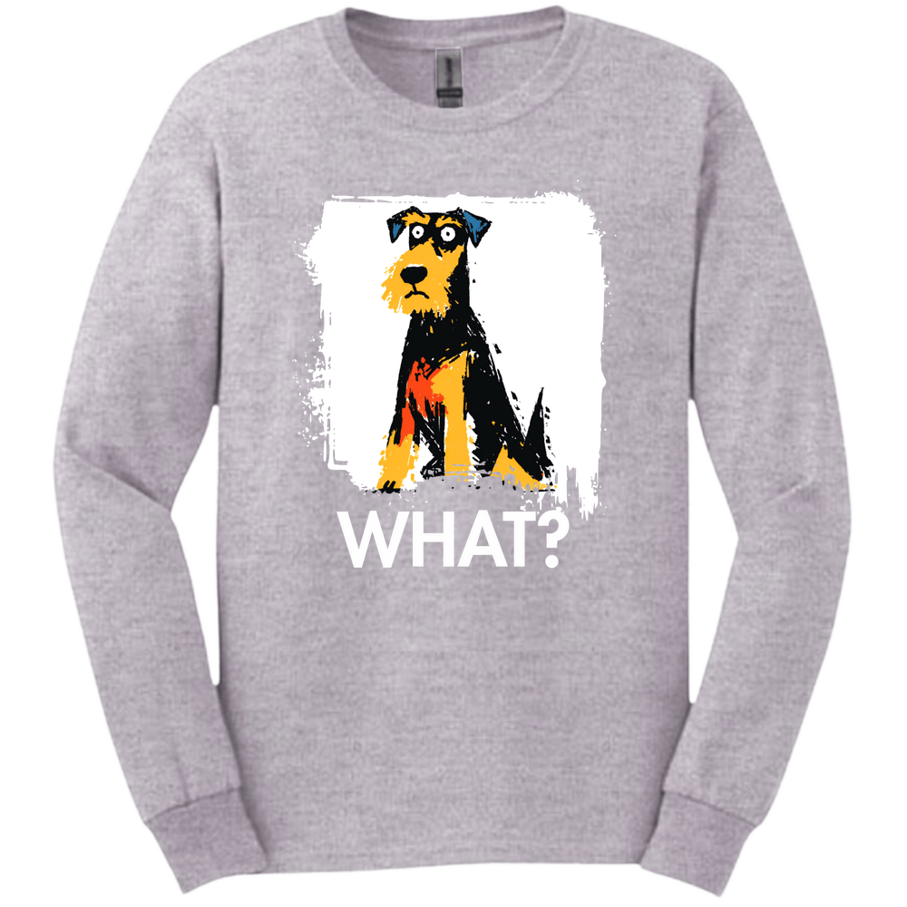 Airedale - What Dog Long Sleeve Tee - Sport Grey