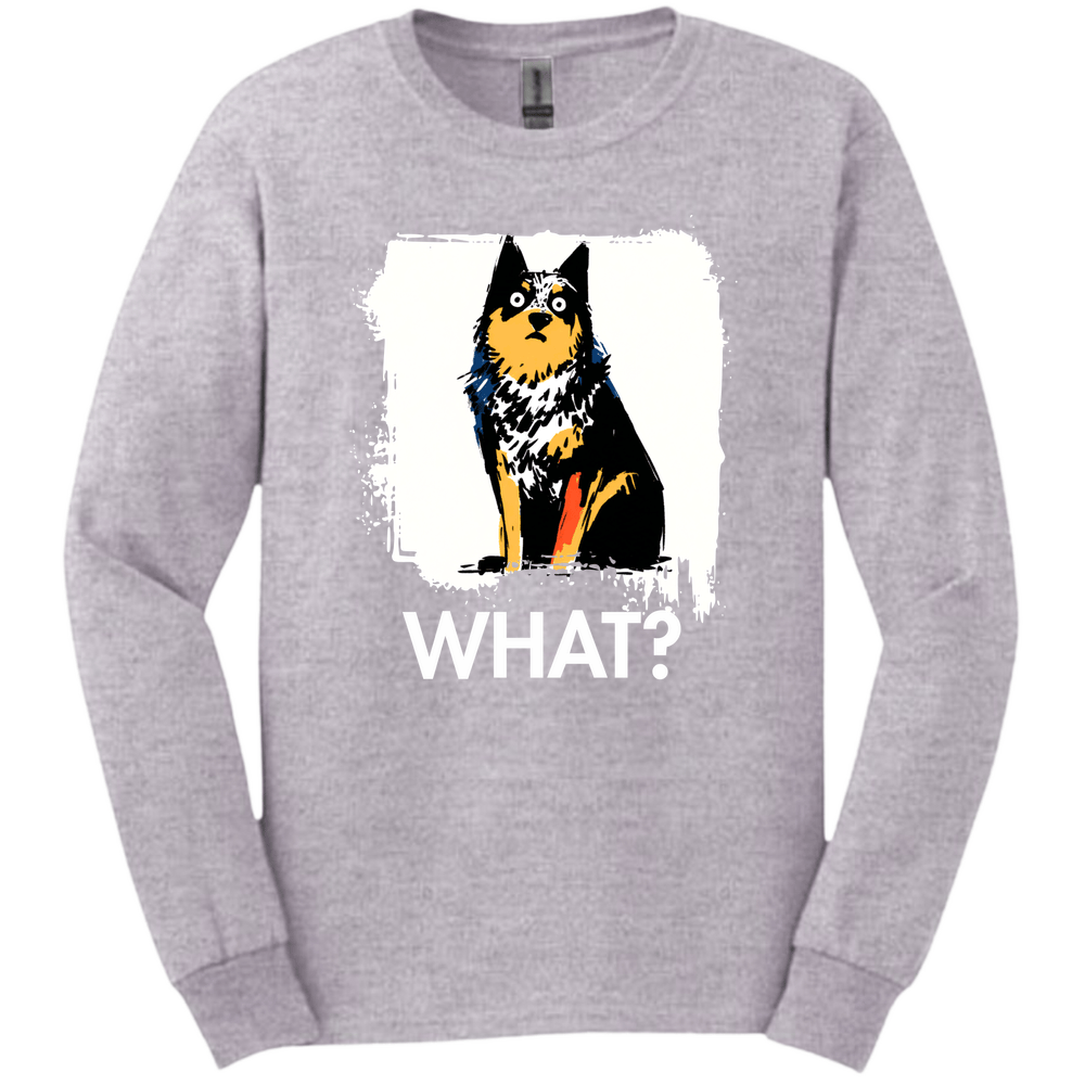 Australian Cattle Dog - What Dog Long Sleeve Tee - Sport Grey