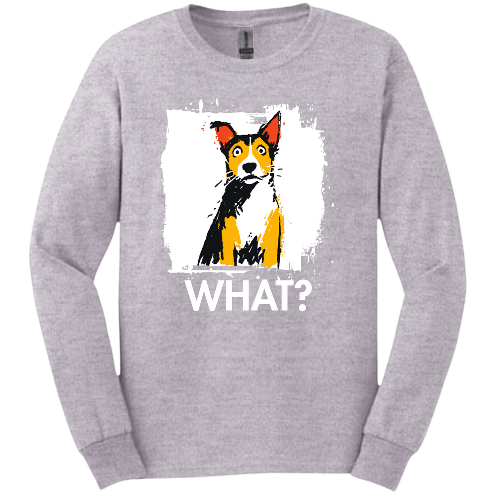 Basenji - What Dog Long Sleeve Tee - Sport Grey