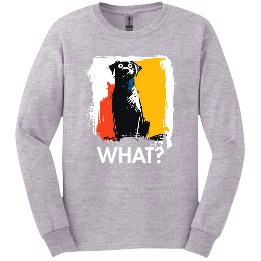 Black Labrador - What Dog Long Sleeve Tee - Sport Grey