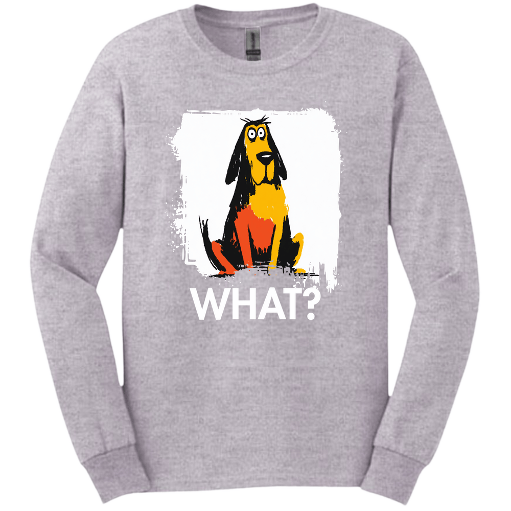 Bloodhound - What Dog Long Sleeve Tee - Sport Grey