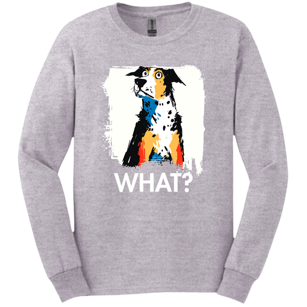 Catahoula Leopard Dog - What Dog Long Sleeve Tee - Sport Grey