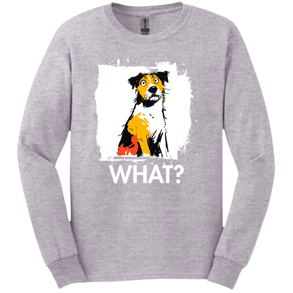 Jack Russell - What Dog Long Sleeve Tee - Sport Grey