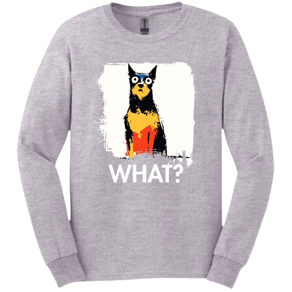 Miniature Pinscher - What Dog Long Sleeve Tee - Sport Grey