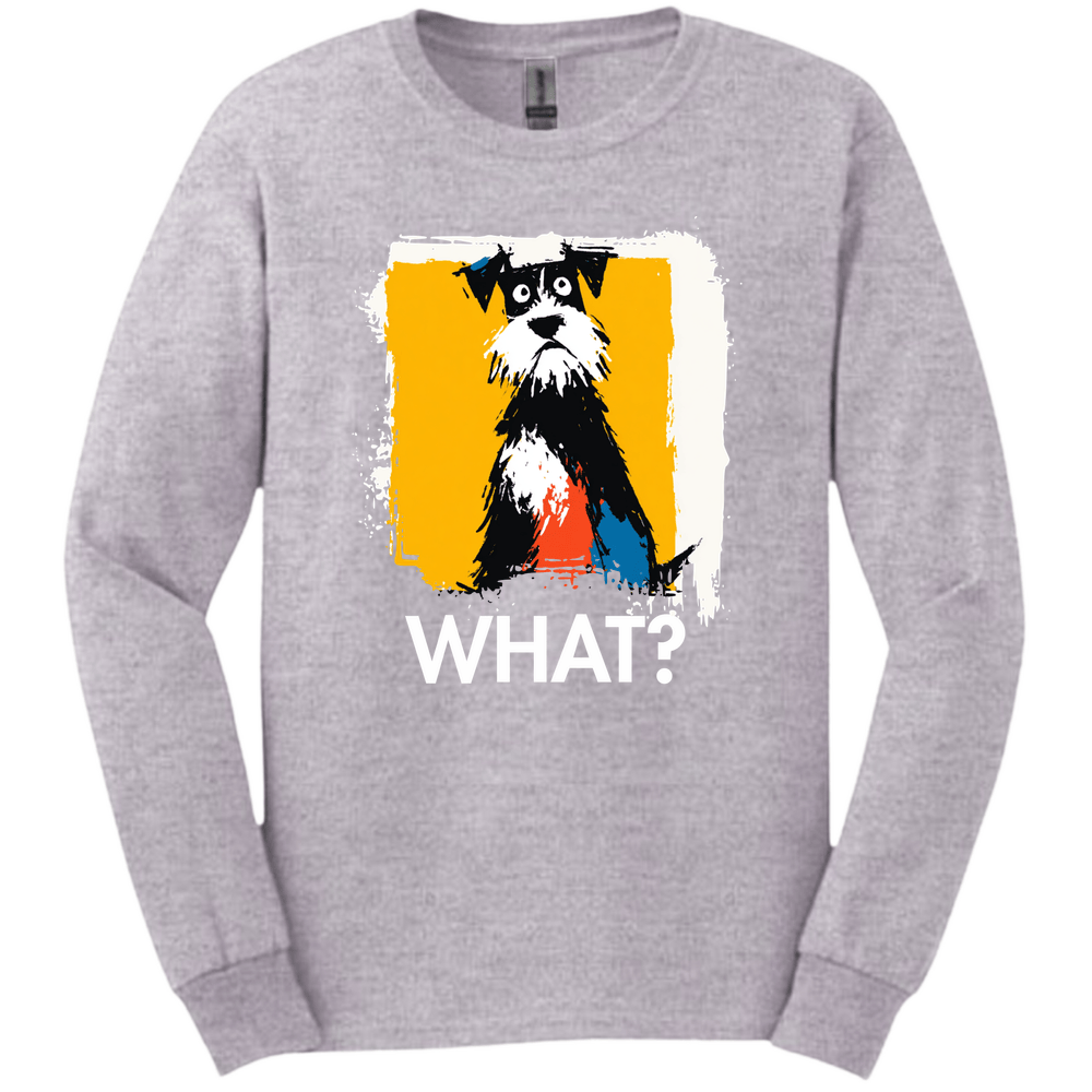 Miniature Schnauzer - What Dog Long Sleeve Tee - Sport Grey