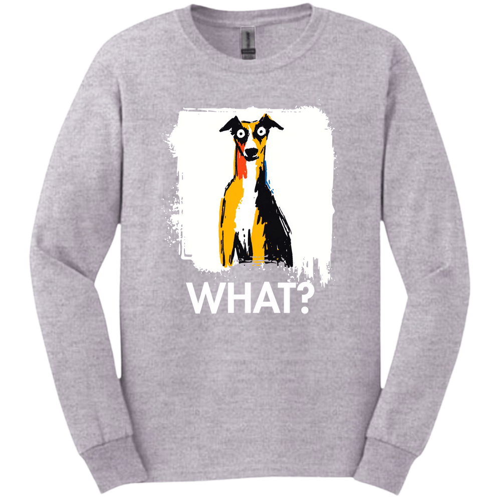 Whippet - What Dog Long Sleeve Tee - Sport Grey