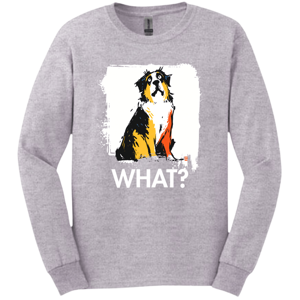 Saint Bernard - What Dog Long Sleeve Tee - Sport Grey