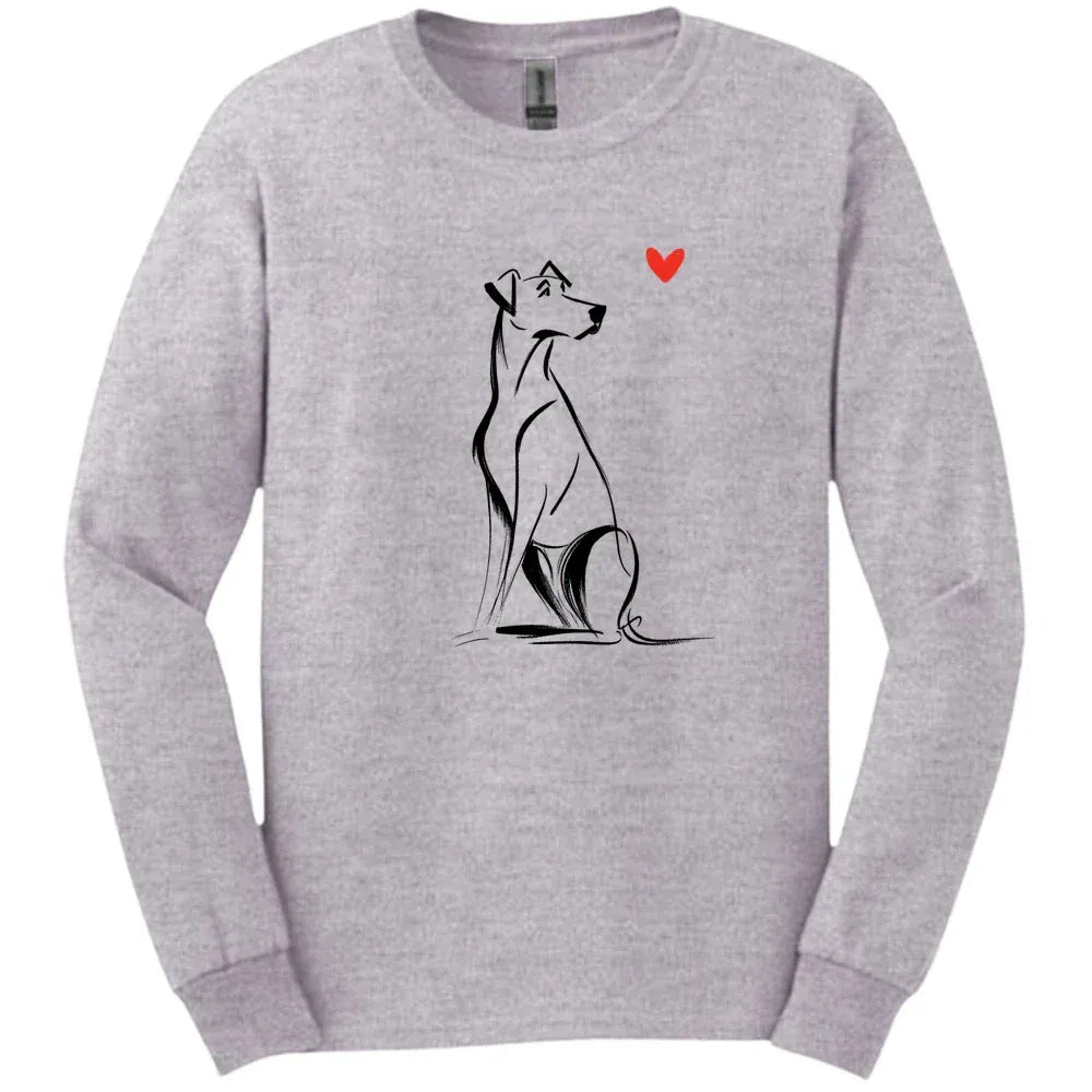 Rhodesian Ridgeback - Sketch Dog Long Sleeve Tee - Sport Grey