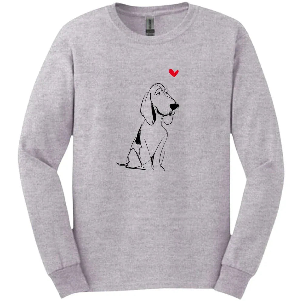 Bracco Italiano - Sketch Dog Long Sleeve Tee - Sport Grey