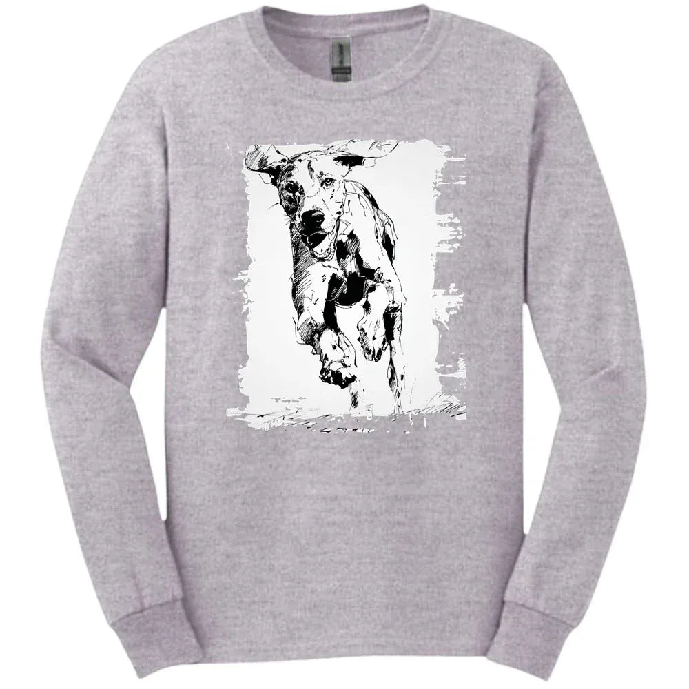 Bracco Italiano - Running Dog Long Sleeve Tee - Sport Grey