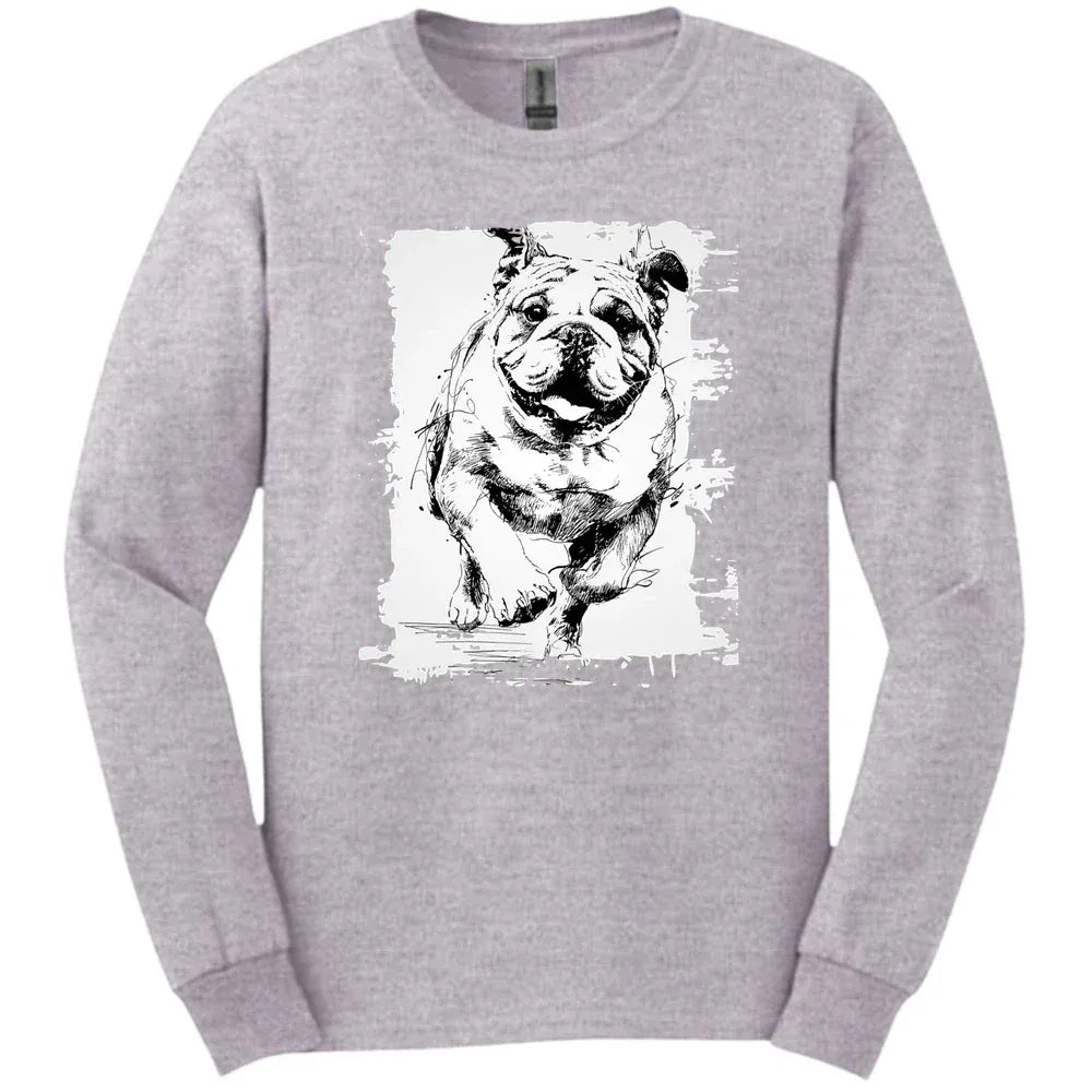 Bulldog - Running Dog Long Sleeve Tee - Sport Grey