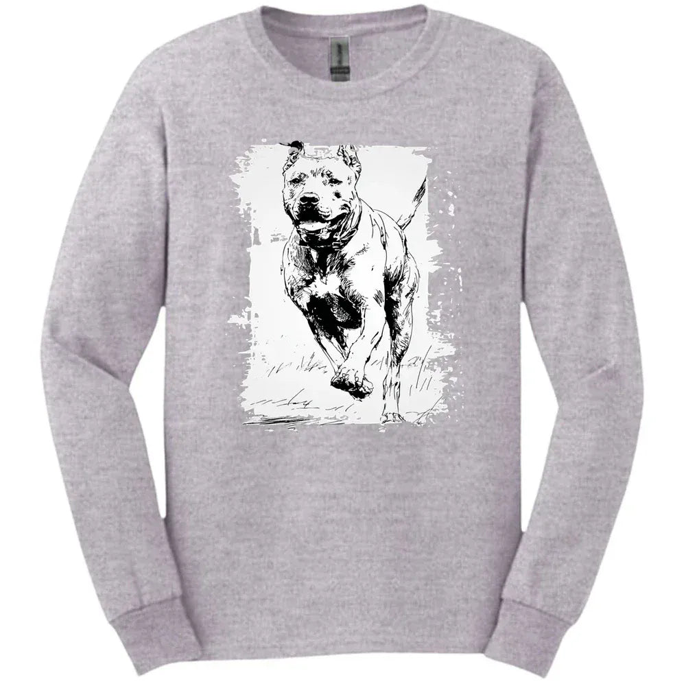 Cane Corso - Running Dog Long Sleeve Tee - Sport Grey