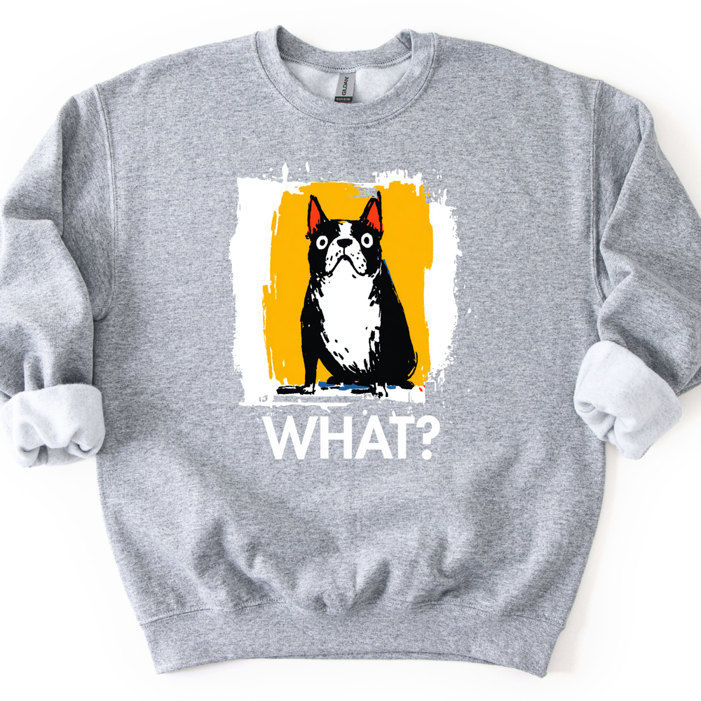 Boston Terrier - What Dog Sweater - Sport Grey