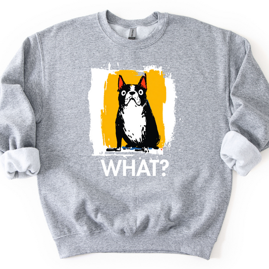 Boston Terrier - What Dog Sweater - Sport Grey