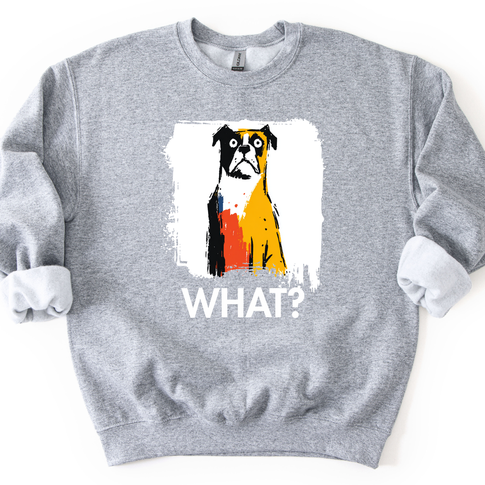 Boxer - What Dog Sweater - Sport Grey