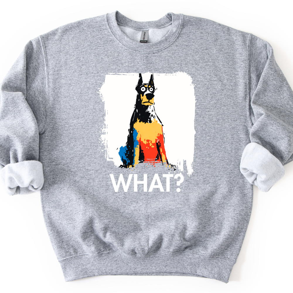 Doberman - What Dog Sweater - Sport Grey