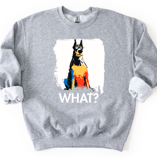 Doberman - What Dog Sweater - Sport Grey