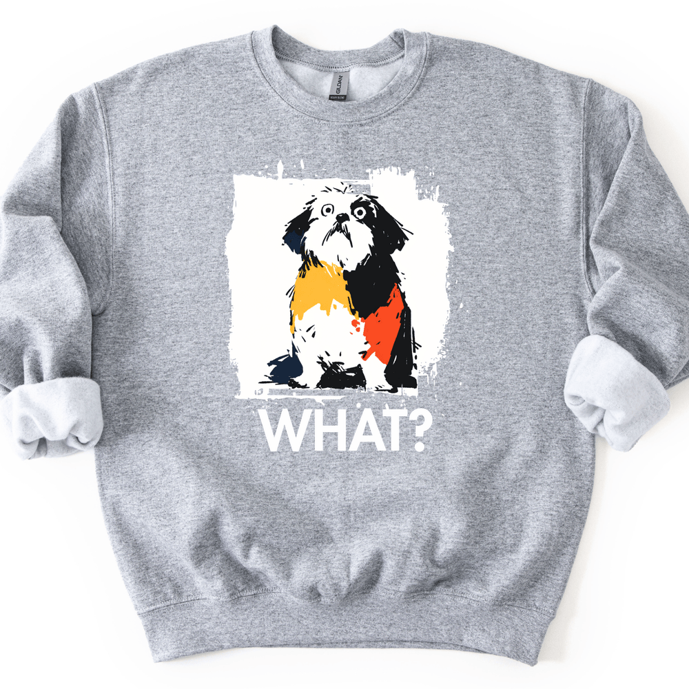 Shih Tzu - What Dog Sweater - Sport Grey