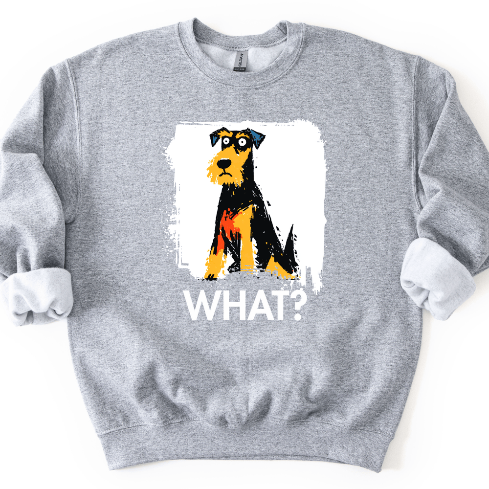 Airedale - What Dog Sweater - Sport Grey