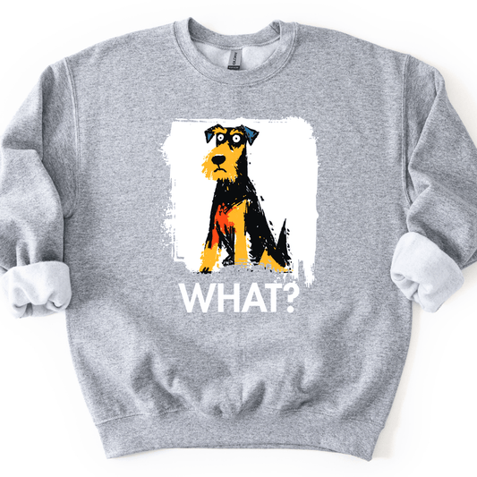Airedale - What Dog Sweater - Sport Grey