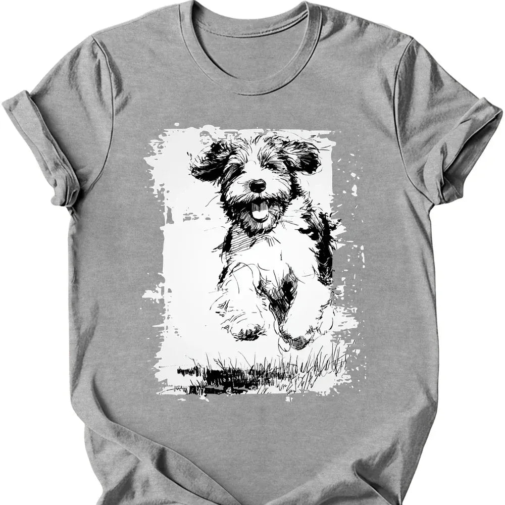 Portuguese Water Dog - Running Dog T-Shirt - Sport Grey