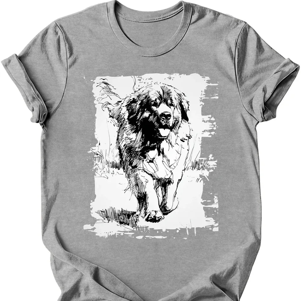 Newfoundland - Running Dog T-Shirt - Sport Grey
