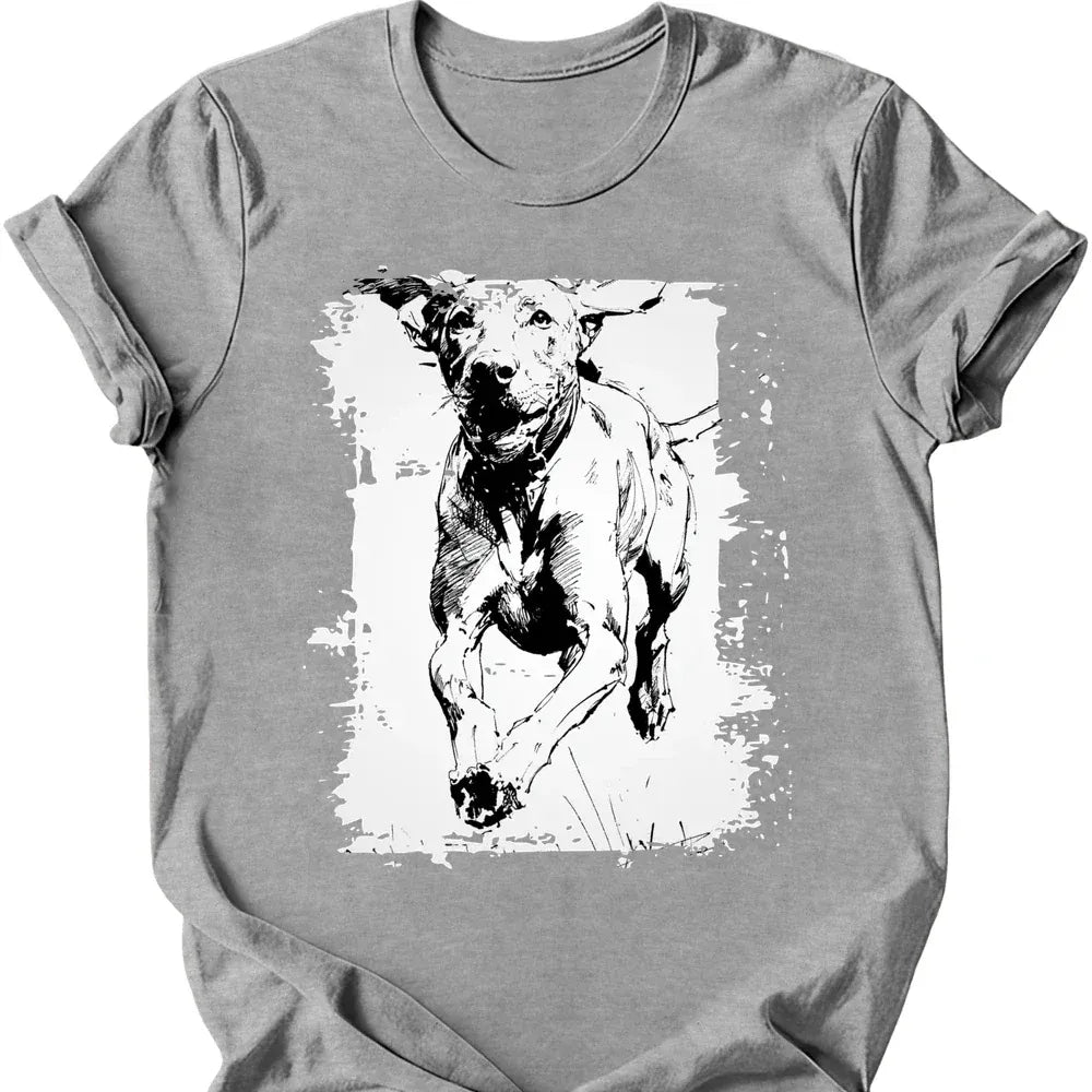 Vizsla - Running Dog T-Shirt - Sport Grey