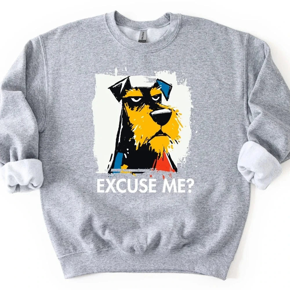 Airedale - Excuse Me Dog Sweater - Sport Grey