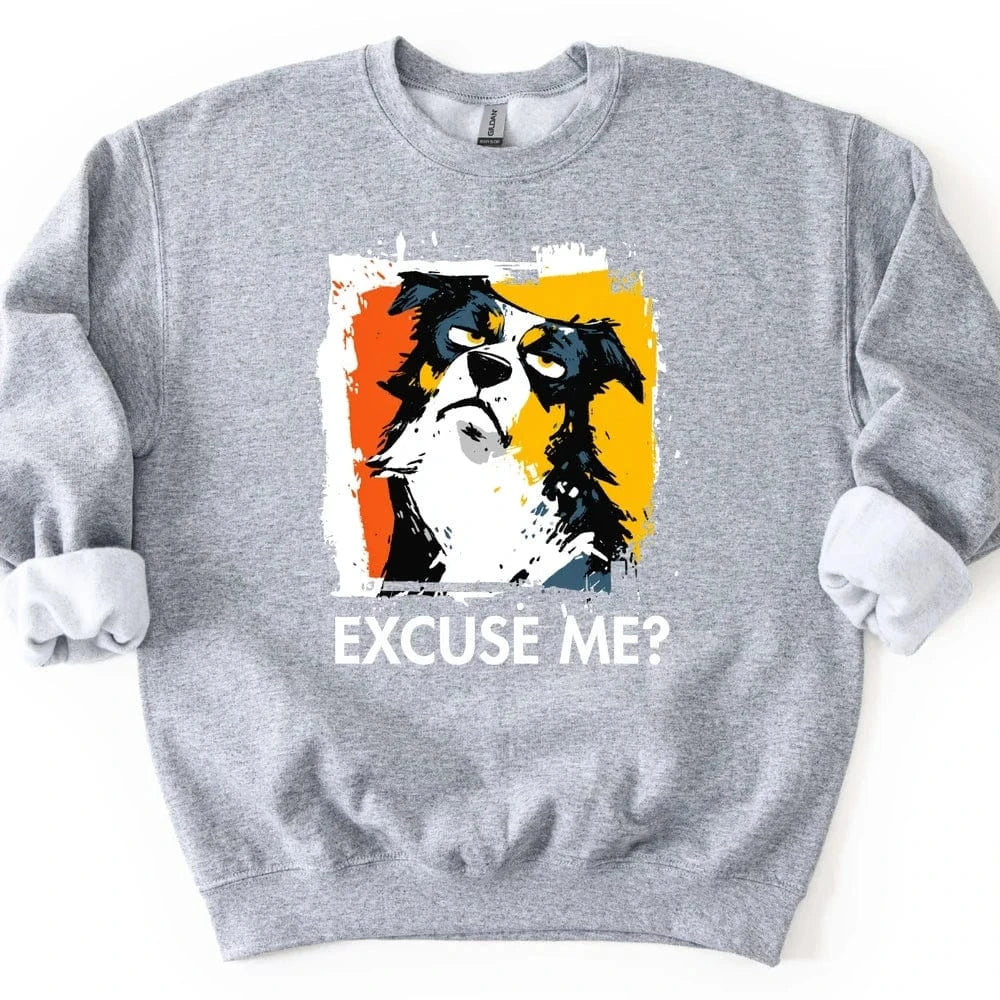 Australian Shepherd - Excuse Me Dog Sweater - Sport Grey