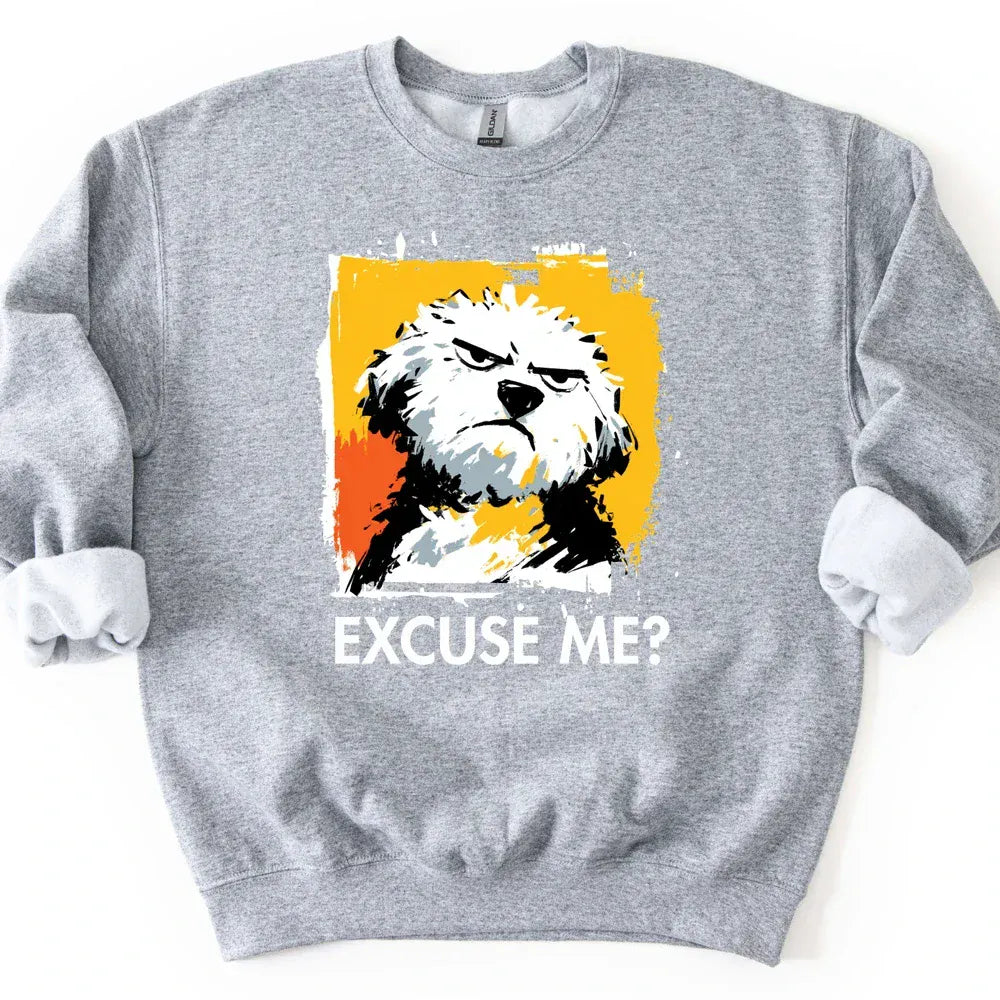 Bichon Frise - Excuse Me Dog Sweater - Sport Grey