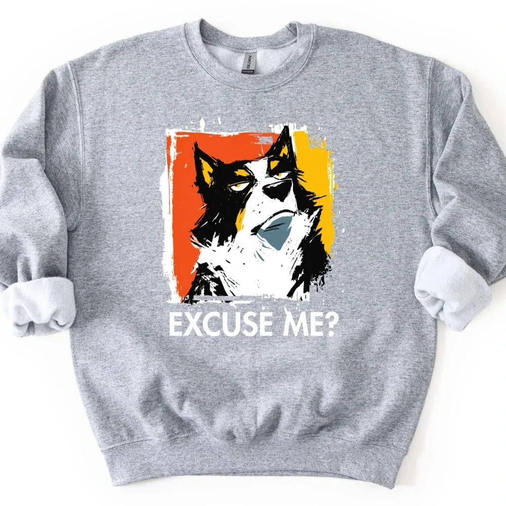 Border Collie - Excuse Me Dog Sweater - Sport Grey