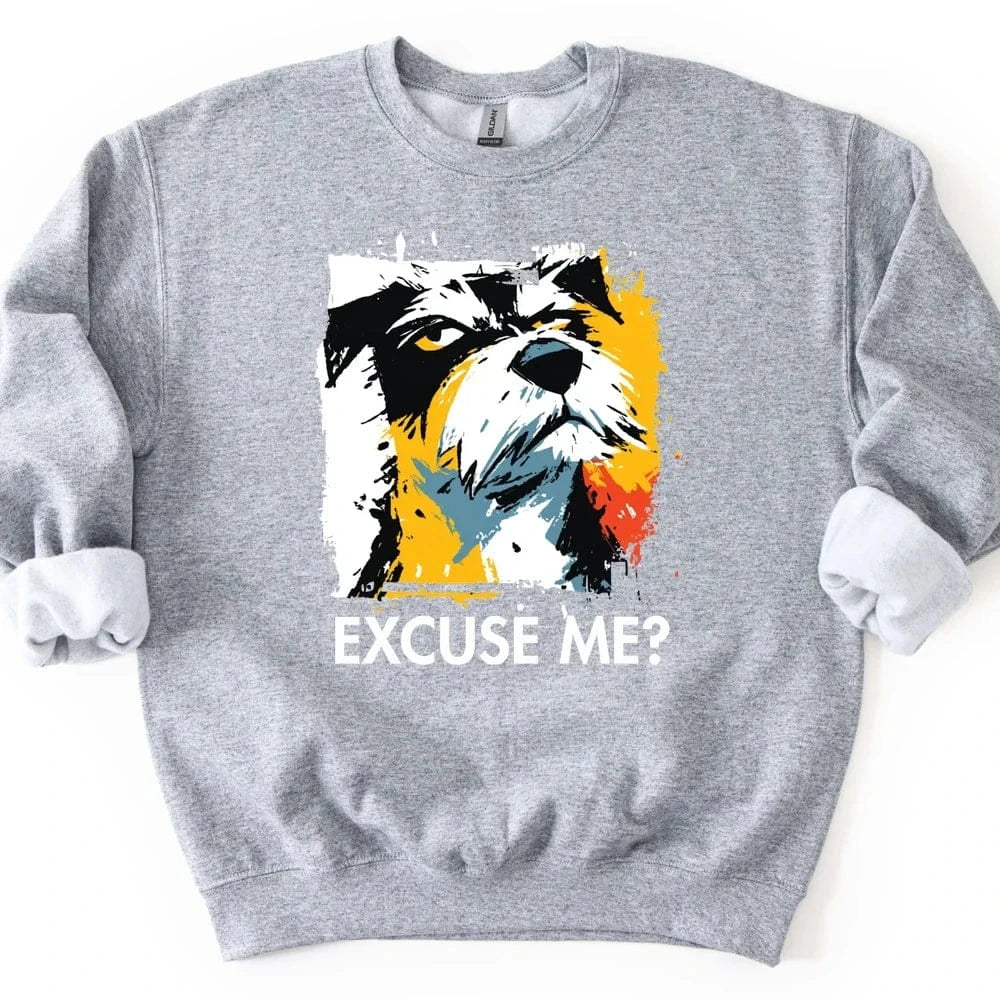 Border Terrier - Excuse Me Dog Sweater - Sport Grey