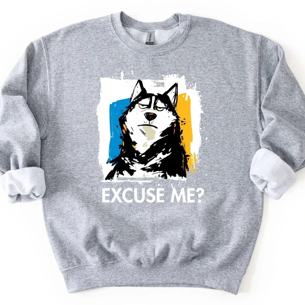 Husky - Excuse Me Dog Sweater - Sport Grey