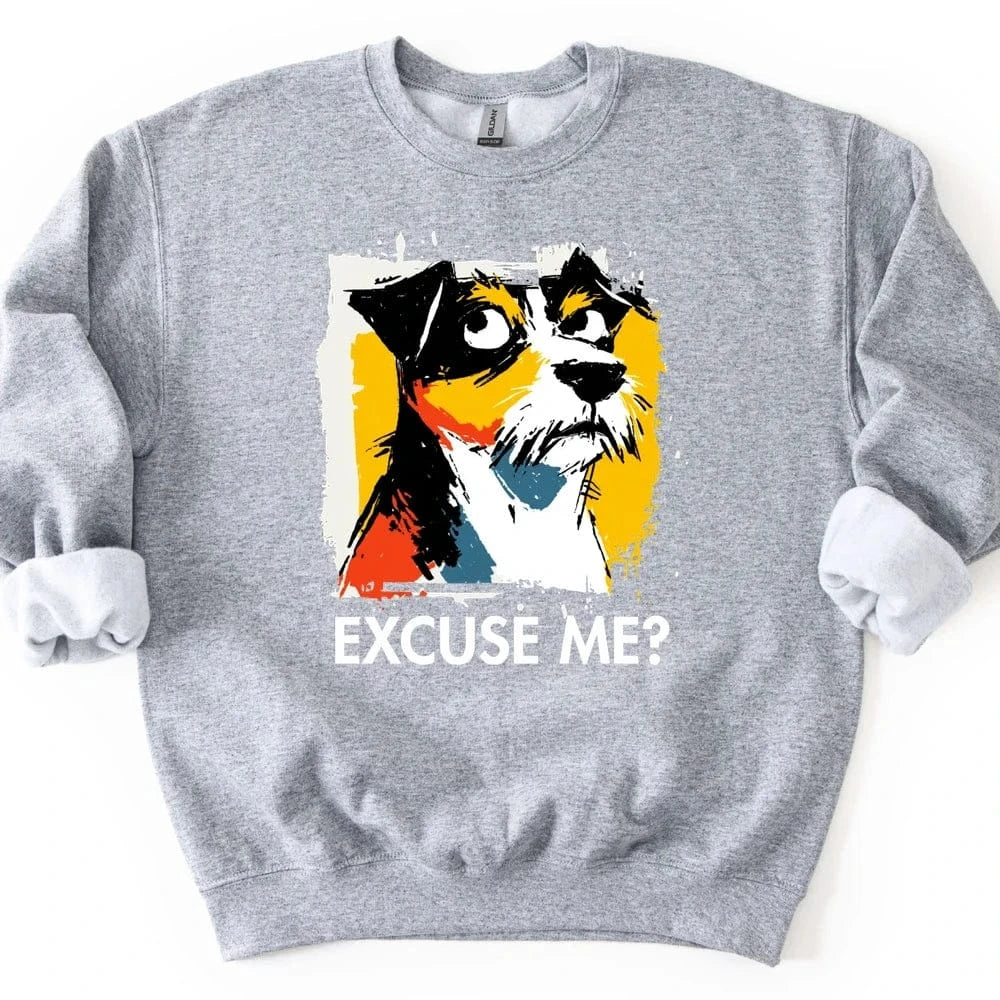 Jack Russell - Excuse Me Dog Sweater - Sport Grey